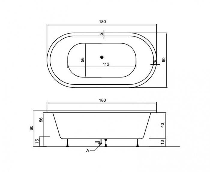 MIRAY Bathtub 90 X 180 cm