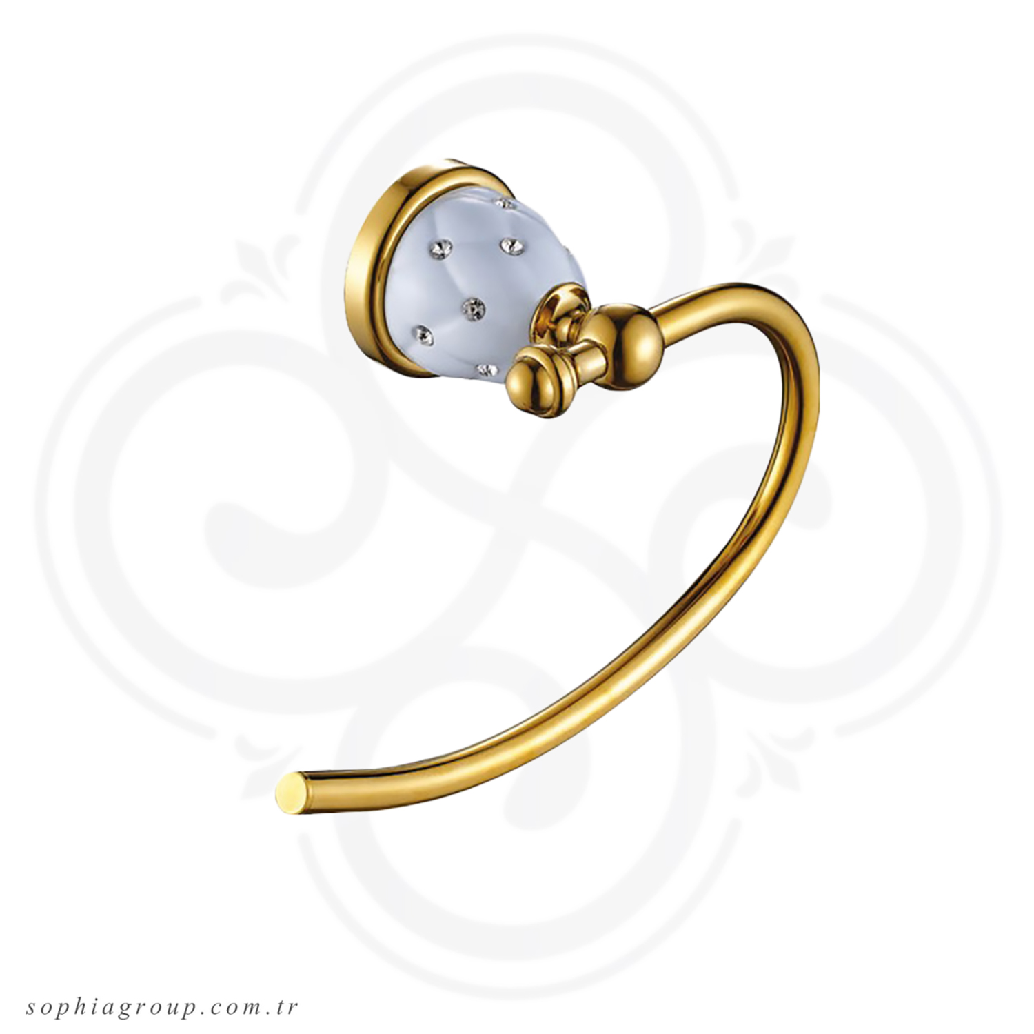 PILAT Gold White Semi Circle Towel Ring SP32004