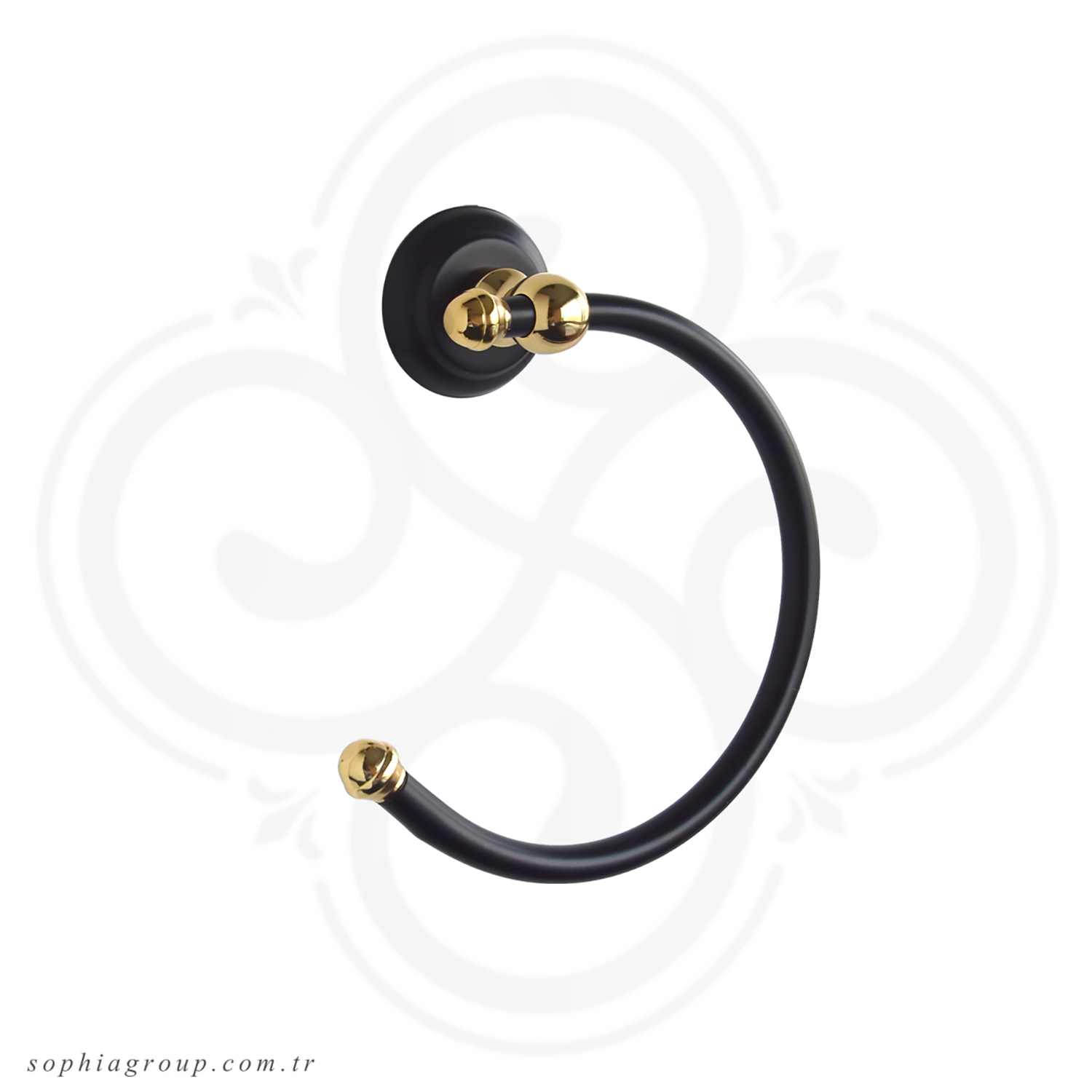 RONDA Antique Black Gold Semi Circle Towel Ring SP32008