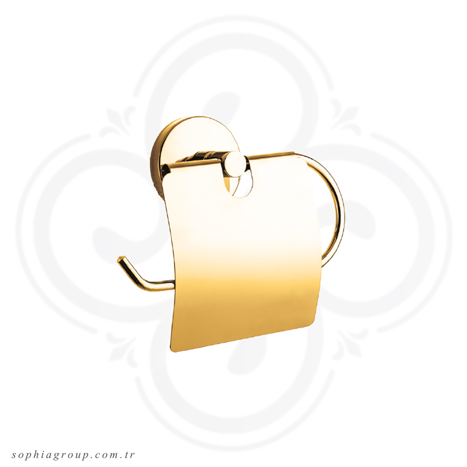 CAPRI Gold Toilet Roll Holder with Cover