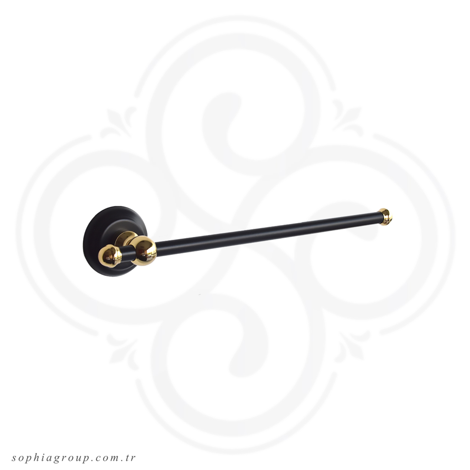 RONDA Antique Gold Black Toilet Roll Holder SP33011