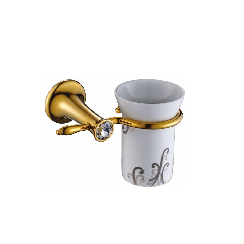 PILAT Gold White Wall Mounted Tumbler Holder SP34003