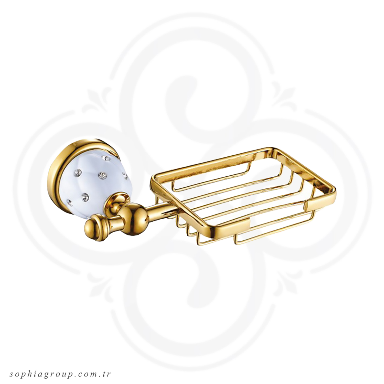 PILAT Gold White Wire Soap Dish Holder SP35003