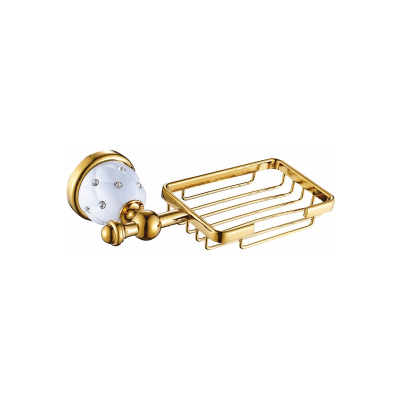 PILAT Gold White Wire Soap Dish Holder SP35003