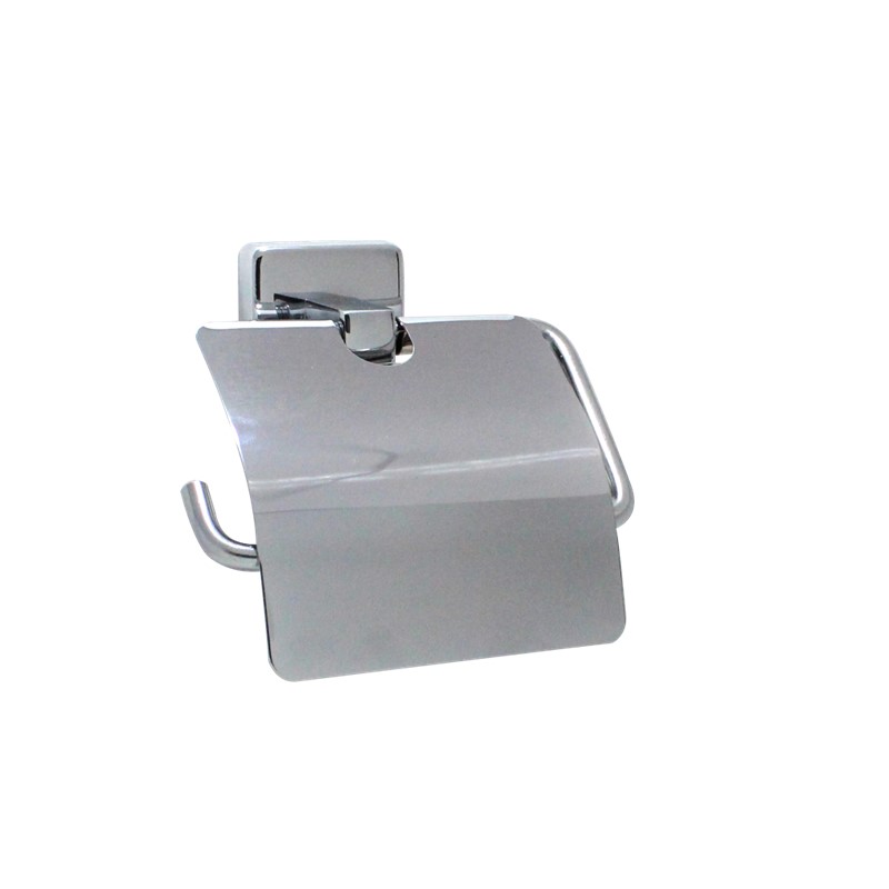 BOSRA Chrome Toilet Roll Holder with Cover SP35014
