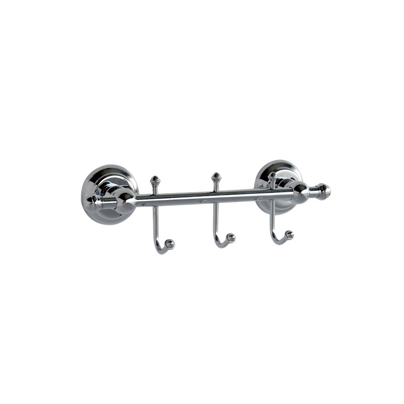 MILAN Chrome Towel Hook Rack with 3 Robe Hangers SP35046