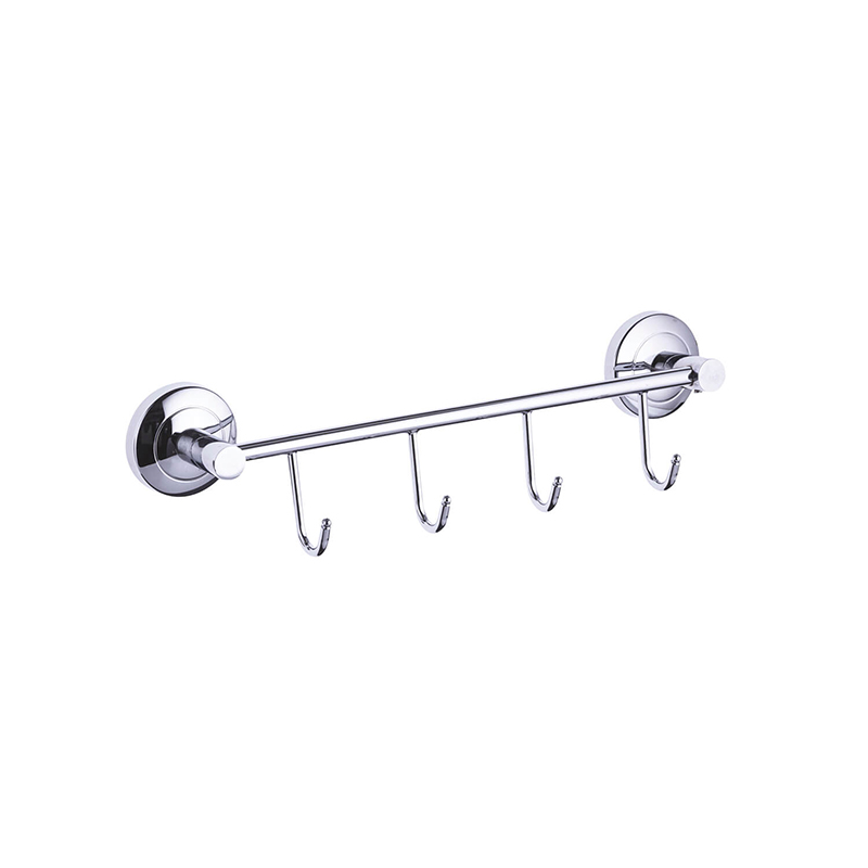 MIRADOR Chrome Towel Hook Rack with 4 Robe Hangers SP35055