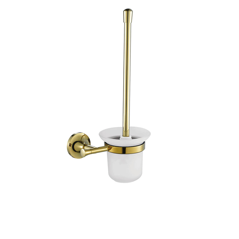 PETRA  Gold Wall Mounted Toilet Brush Set Glass SP35082