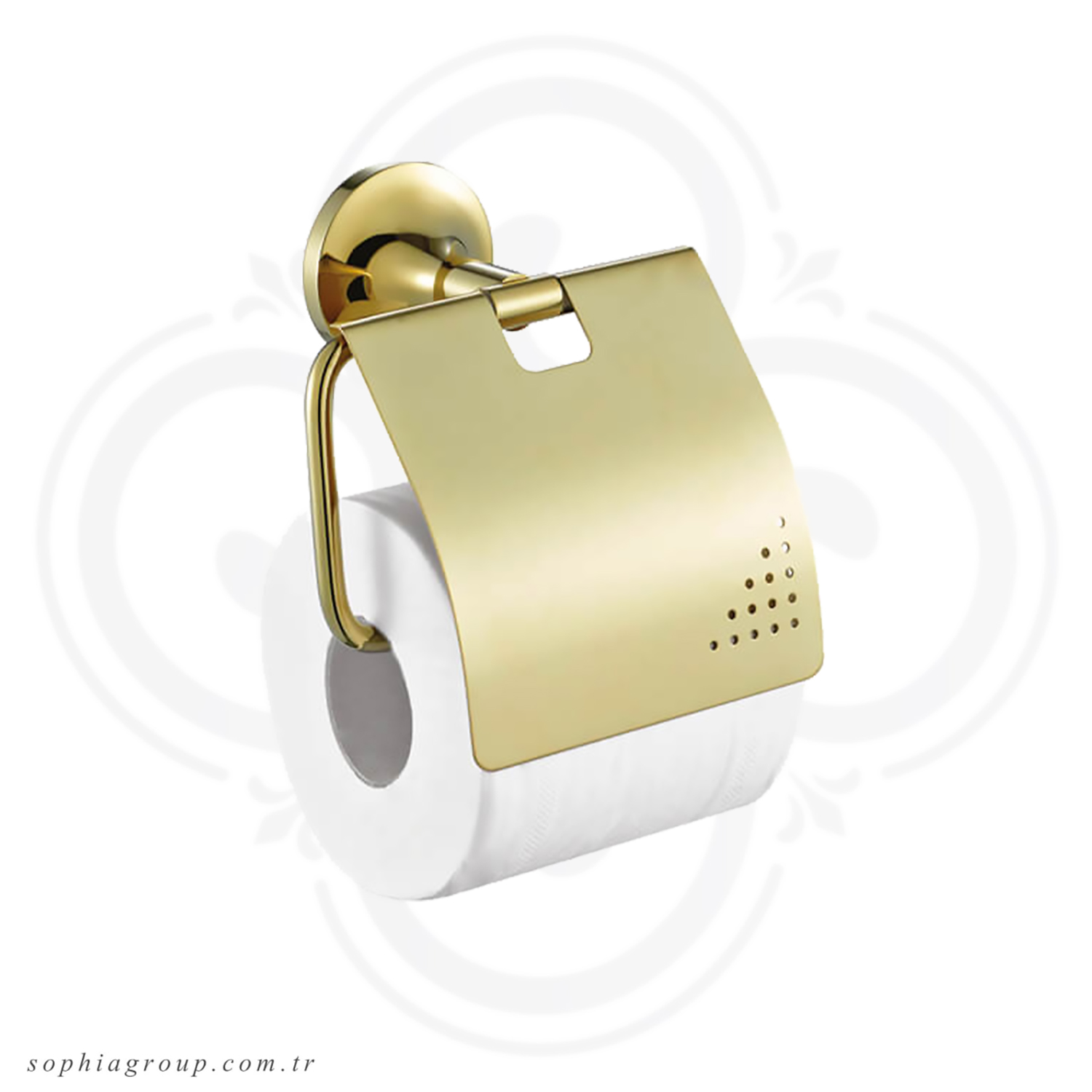 PETRA Gold Toilet Roll Holder with Cover SP35087