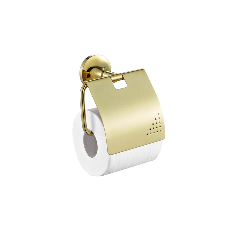 PETRA Gold Toilet Roll Holder with Cover SP35087