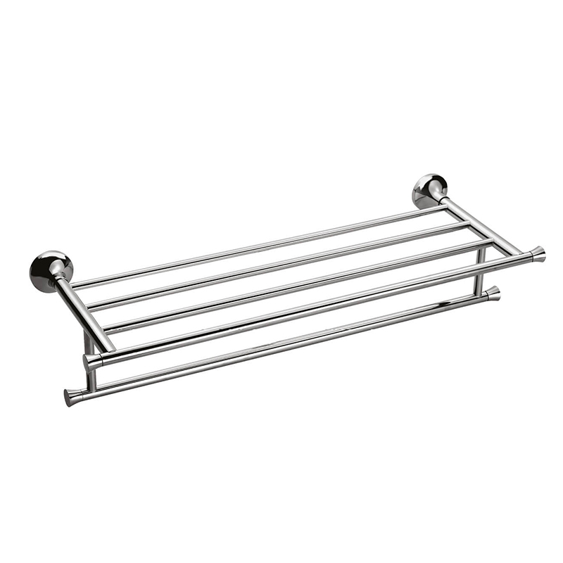 PETRA Chrome Wall Mounted Towel Rack with Two Towel Bars SP35089
