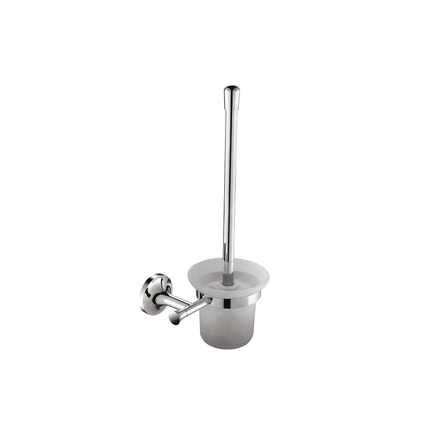 PETRA Chrome Wall Mounted Toilet Brush Set Glass SP35093