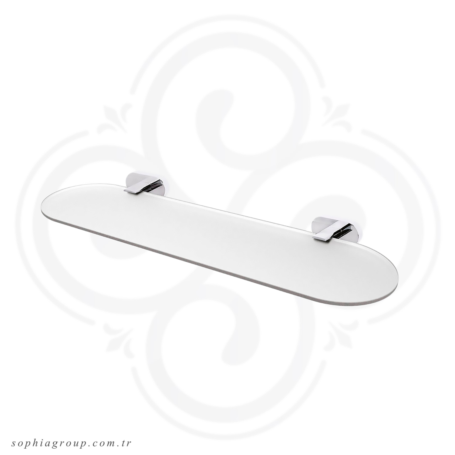 TULIP Chrome Bathroom Glass Shlef SP35100 