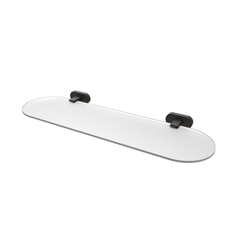 TULIP Black Bathroom Glass Shlef SP35110 