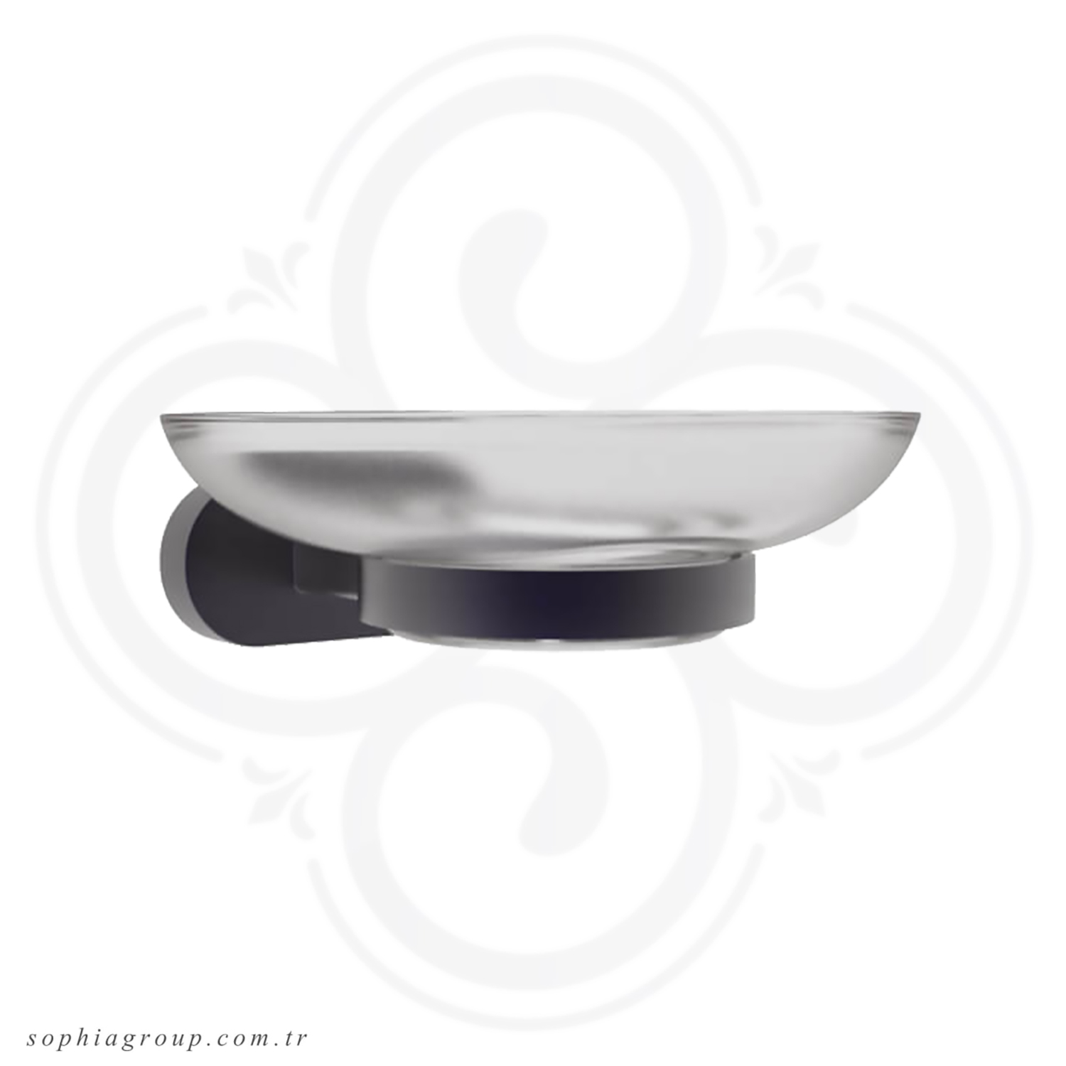 TULIP BLACK Porte Savon Mural en Verre Noir SP35111