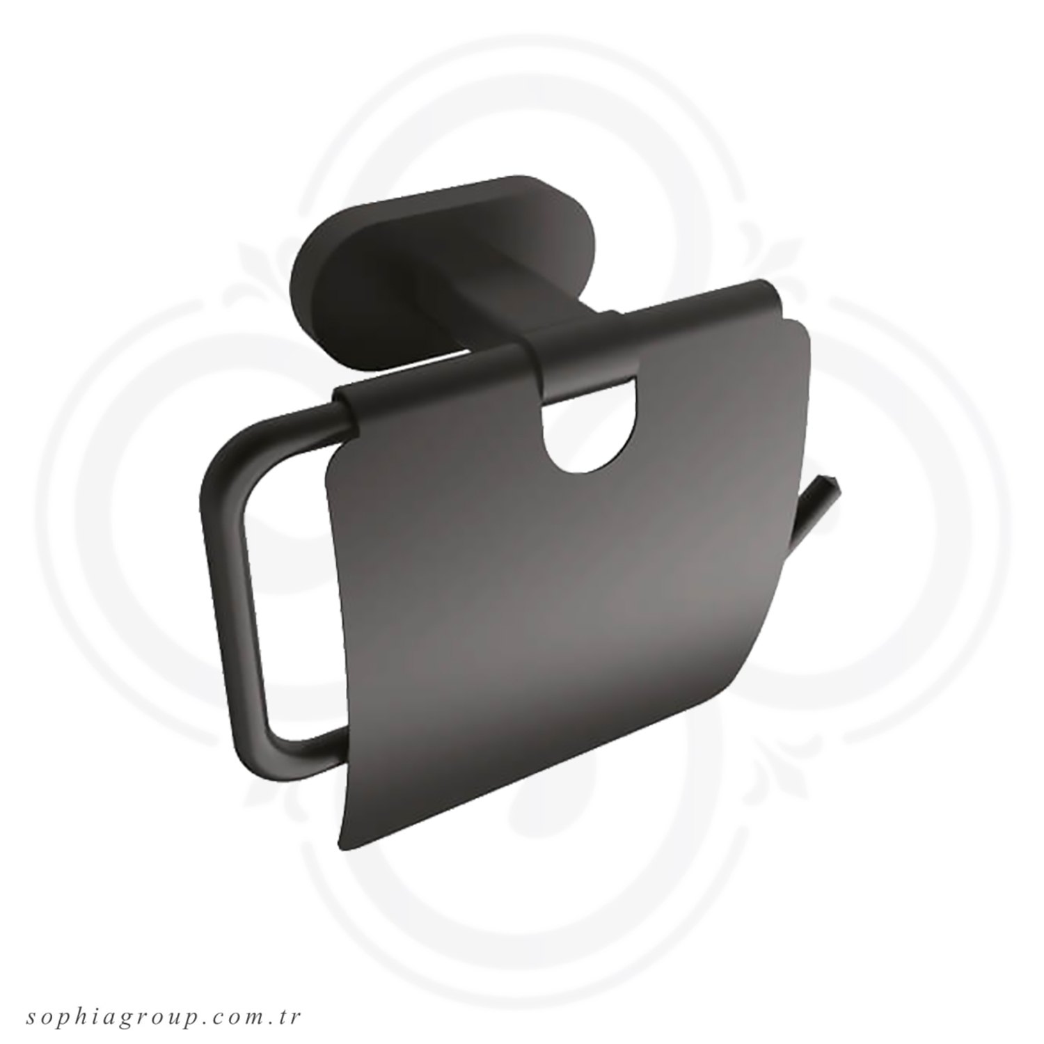TULIP BLACK Porte-papier Toilette avec couvercle Chromé SP35118