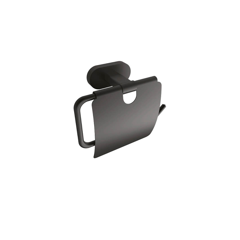 TULIP BLACK Porte-papier Toilette avec couvercle Chromé SP35118