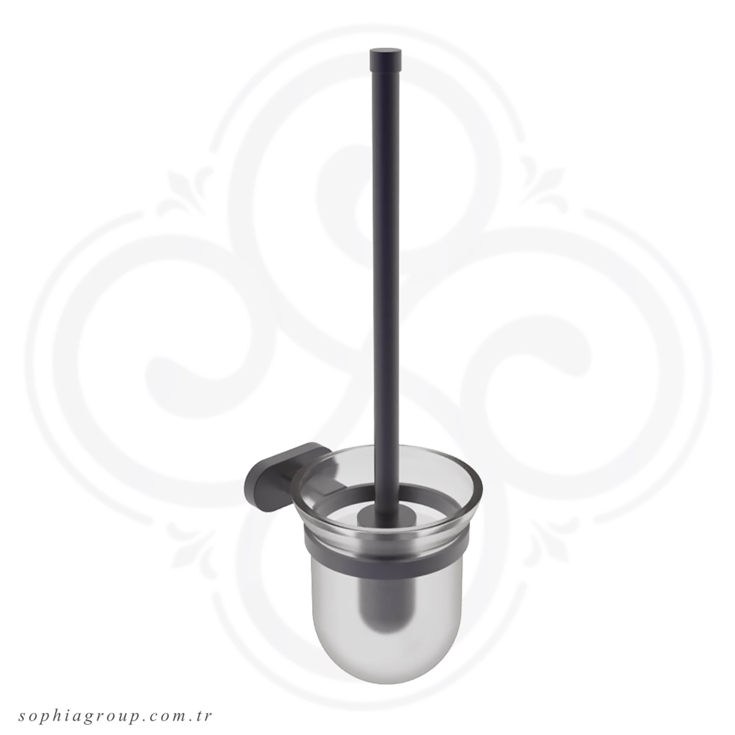 TULIP Black Wall Mounted Toilet Brush Set SP35119