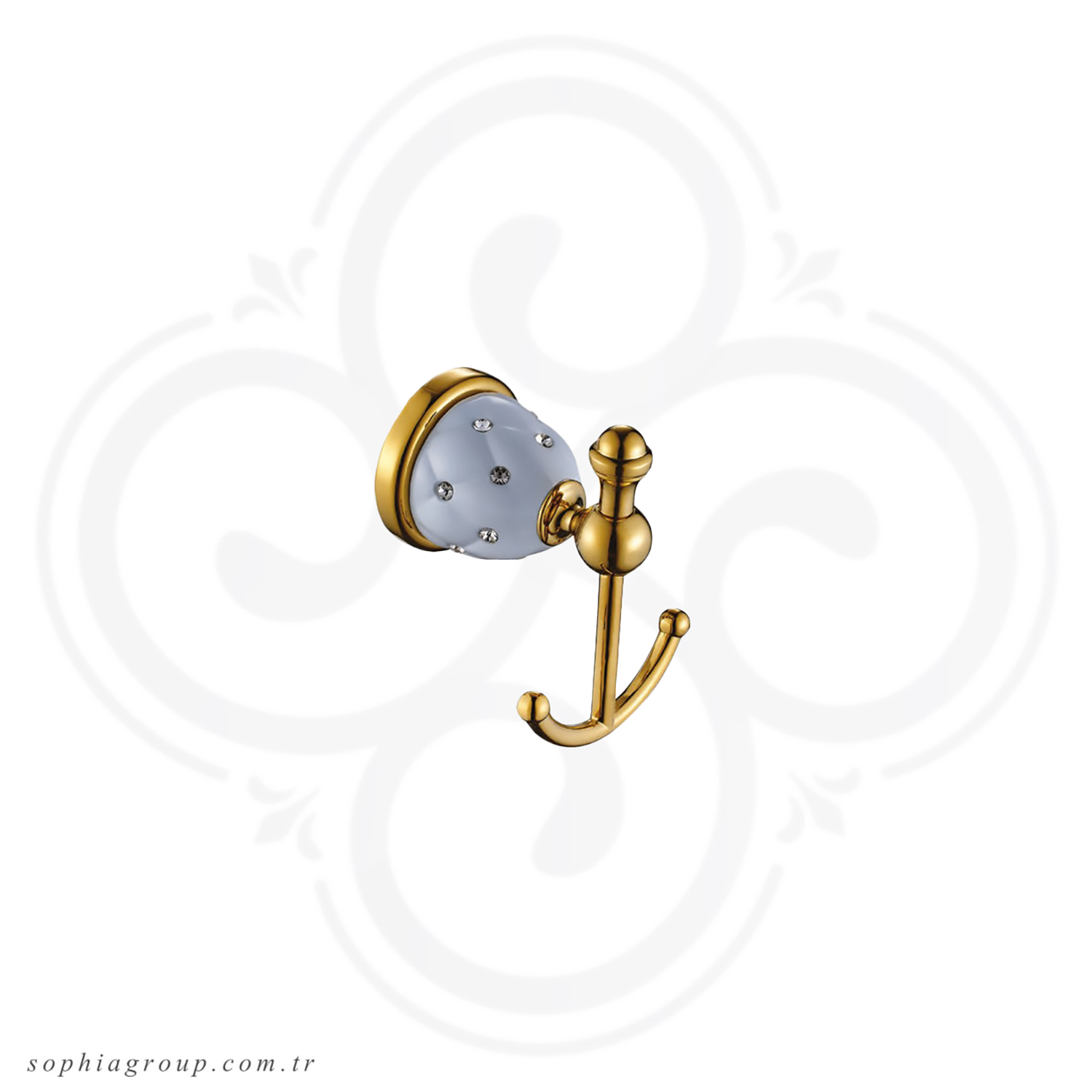 PILAT Gold White Double Robe Hook SP36002