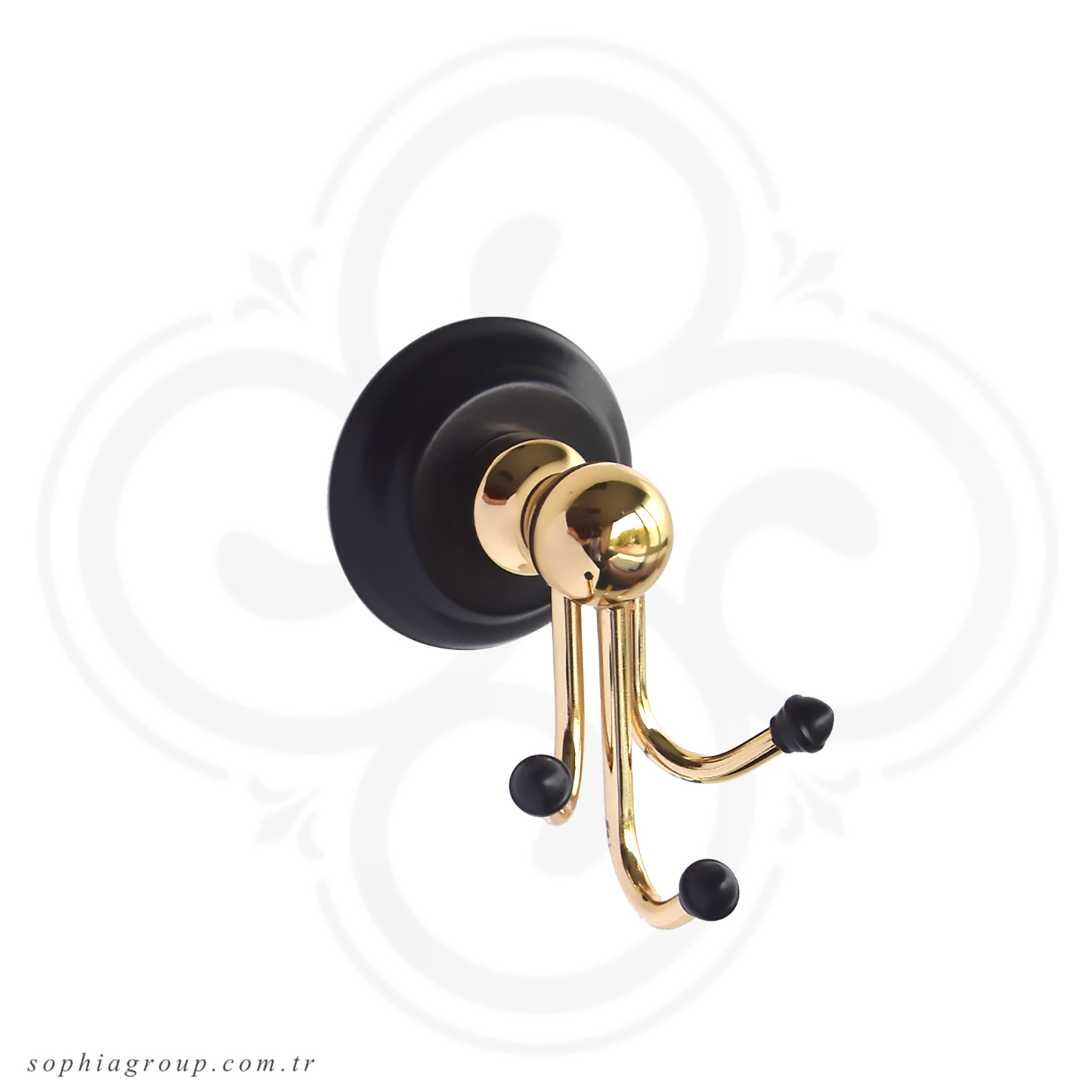 RONDA Antique Black Gold Robe Coat Hook with 3 Hook SP36012