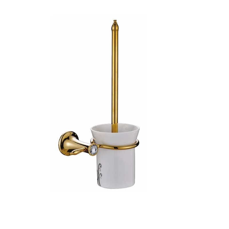 PILAT Gold White Wall Mounted Toilet Brush Set SP37001