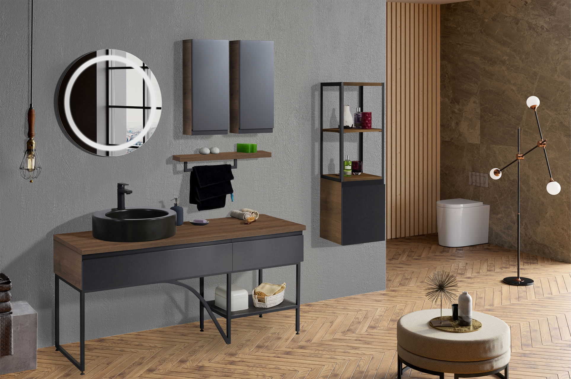 Bathroom Furniture CLAREEN SET 140 cm SP543