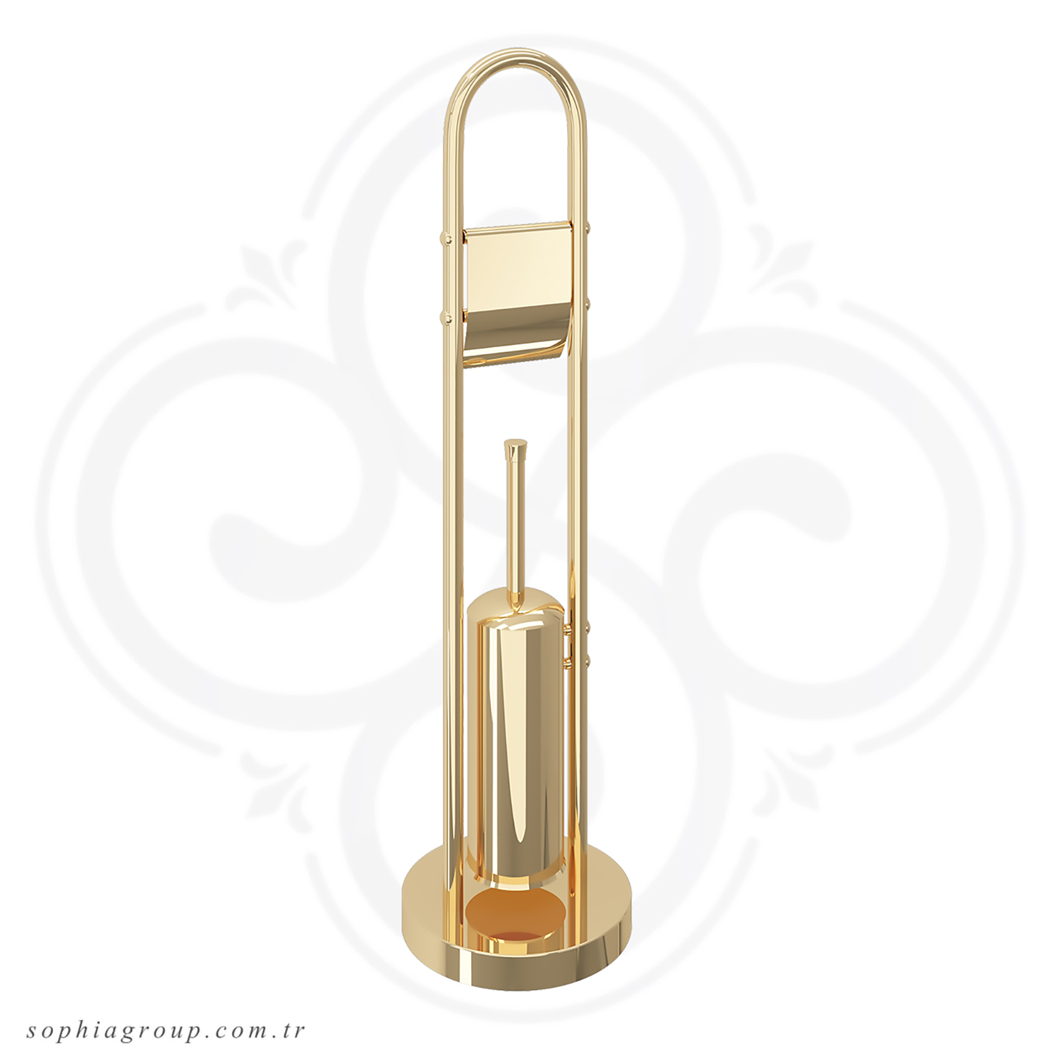 ROYAL Porte Balayette Et Dérouleur Papier Or SP6325