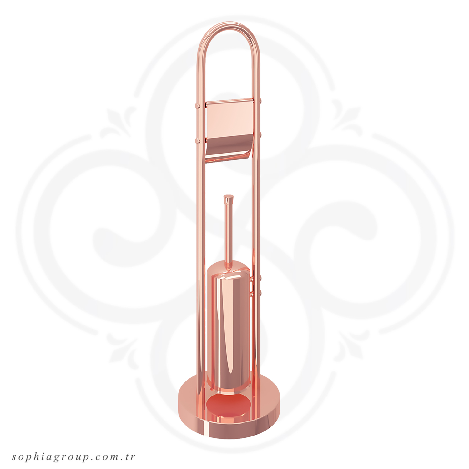 ROYAL Porte Balayette Et Dérouleur Papier Rose Or SP6326