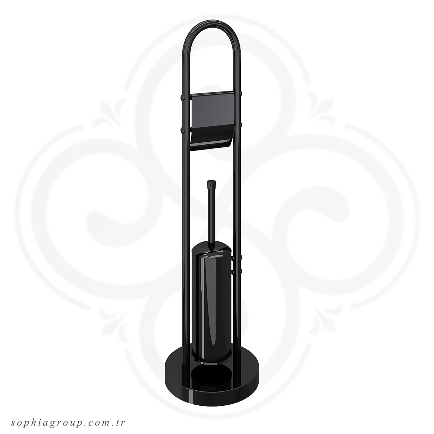 ROYAL Toilet Brush and Toilet Roll Holder Black