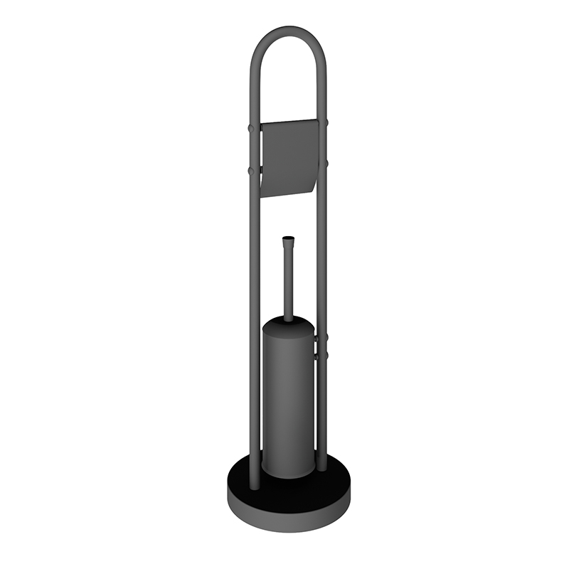 ROYAL Toilet Brush and Toilet Roll Holder Matt Black