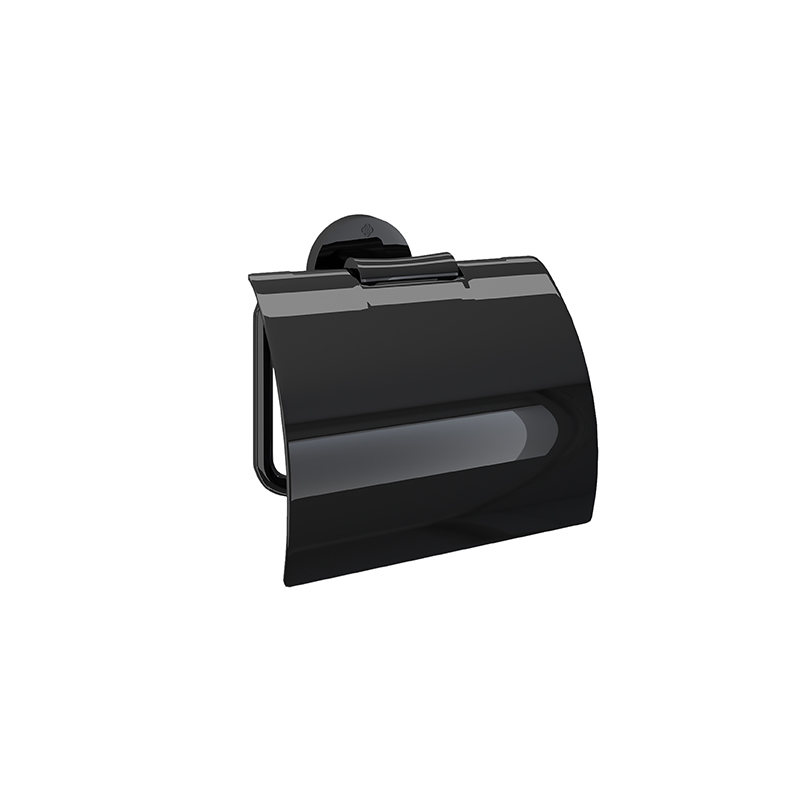 ROYAL Porte-papier Toilette avec couvercle Noir SP6342