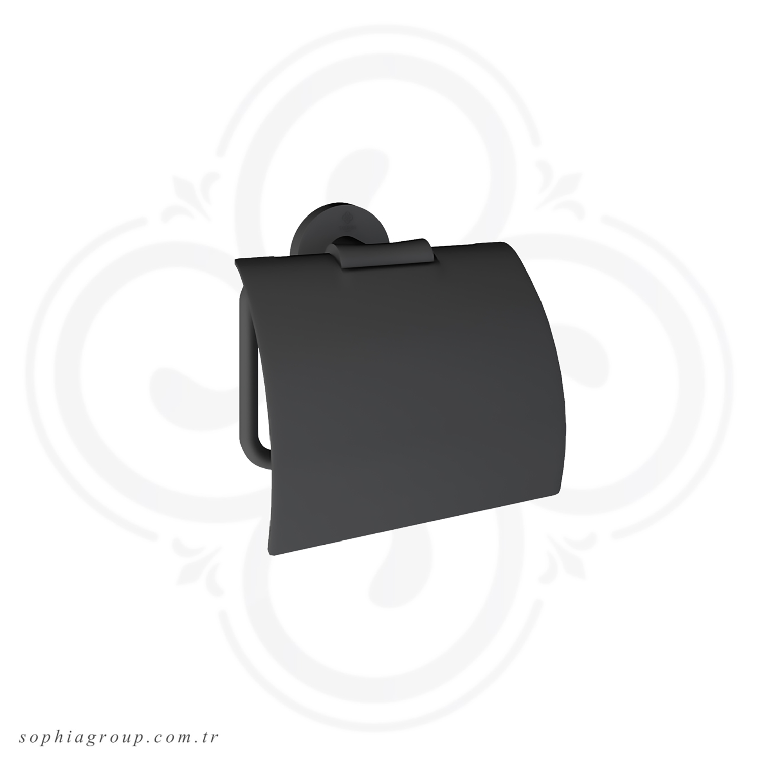 ROYAL Porte-papier Toilette avec couvercle Noir Mat SP6343