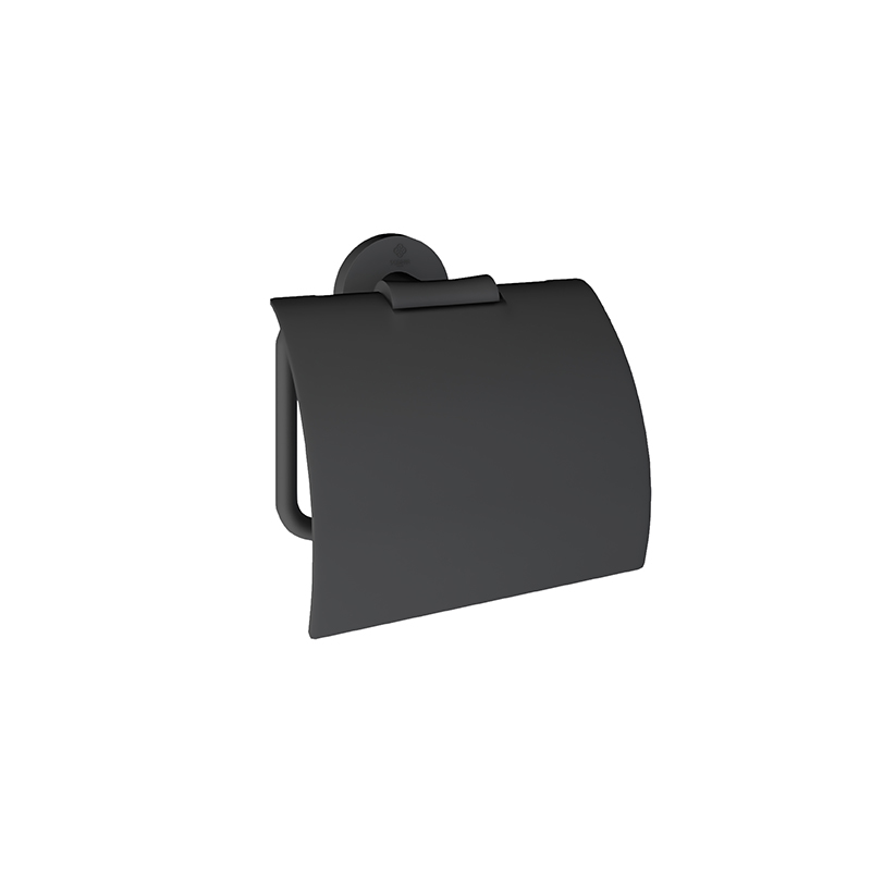 ROYAL Porte-papier Toilette avec couvercle Noir Mat SP6343