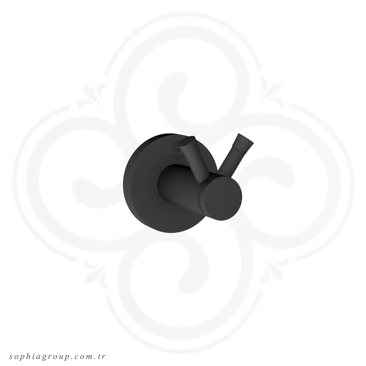 ROYAL Towel Double Robe Hook Matt Black