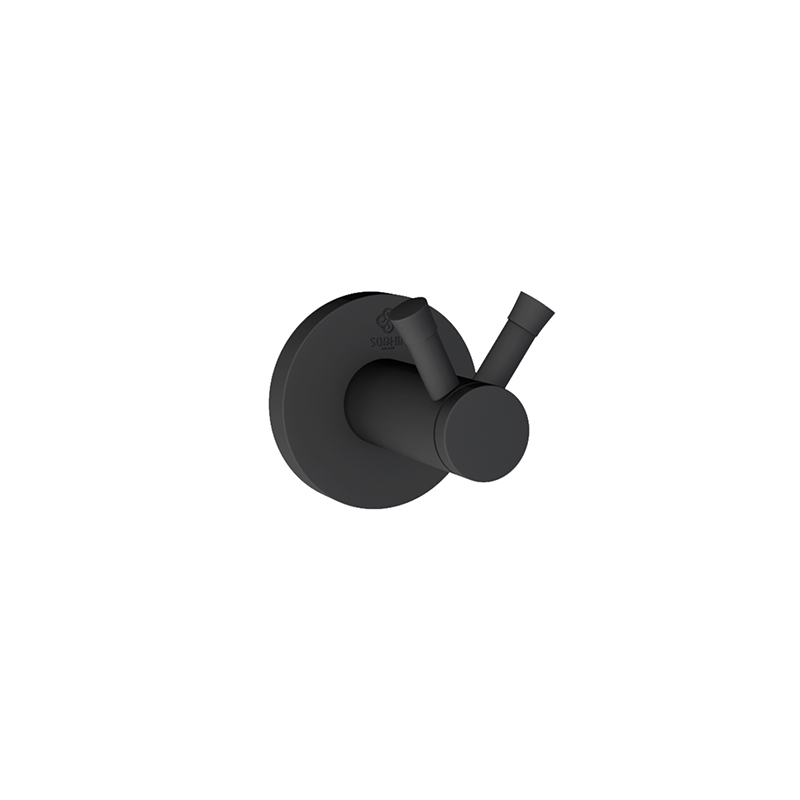 ROYAL Towel Double Robe Hook Matt Black