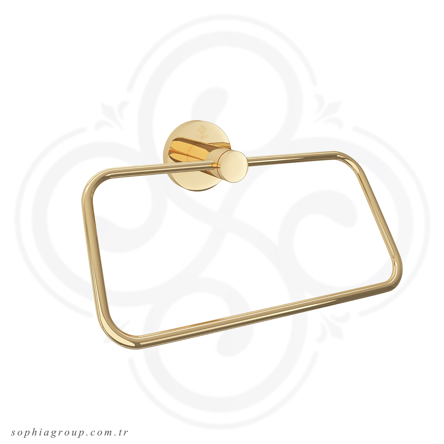 ROYAL Towel Ring Holder Rectangle Gold