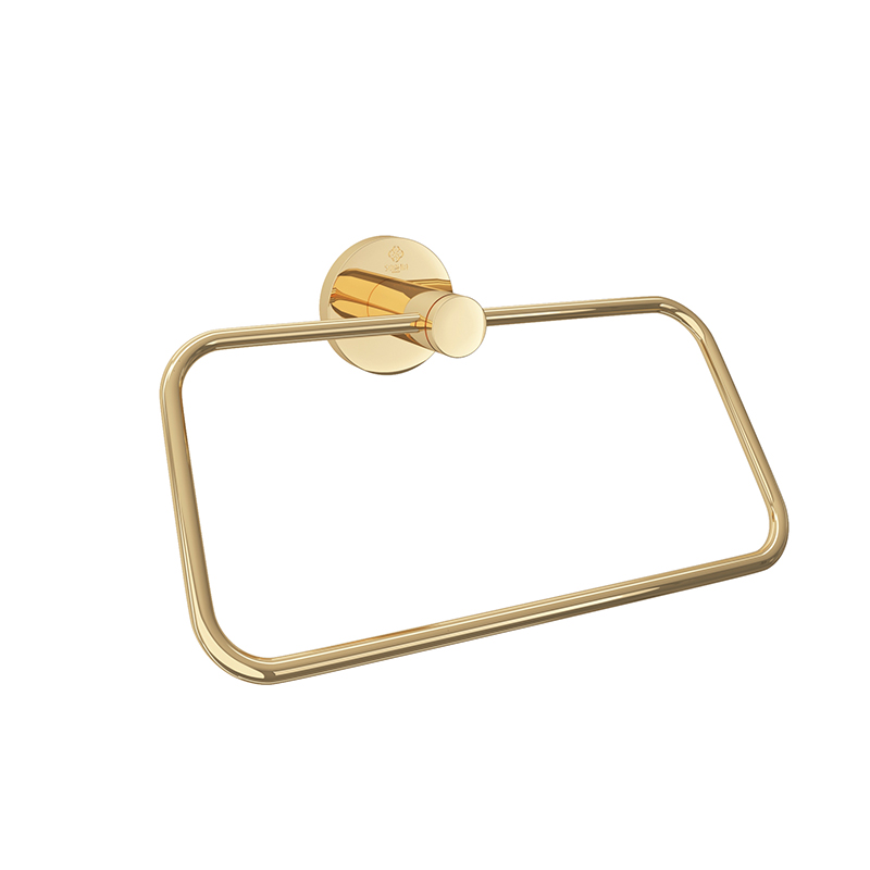ROYAL Towel Ring Holder Rectangle Gold