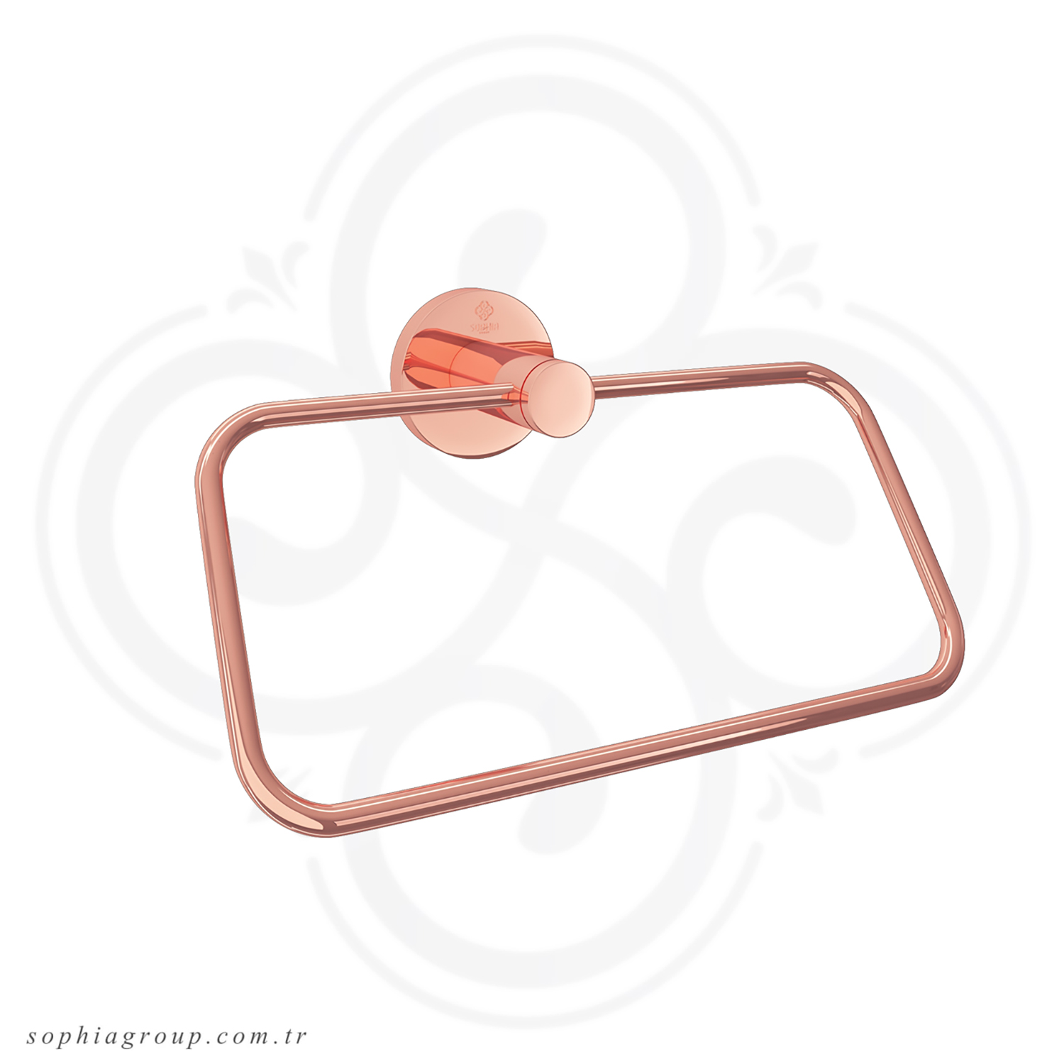 ROYAL Towel Ring Holder Rectangle Ross Gold