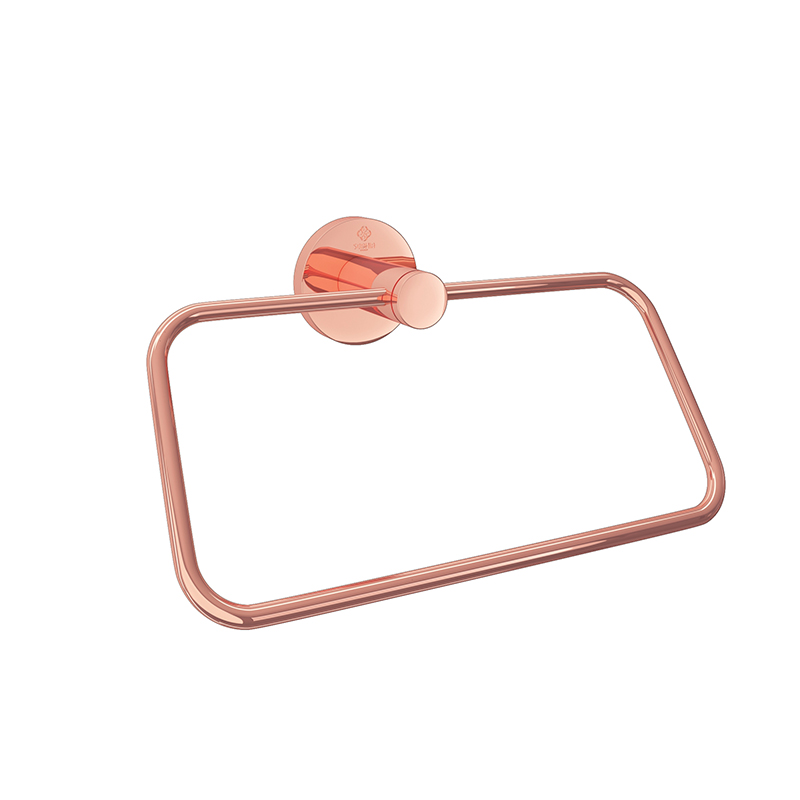 ROYAL Towel Ring Holder Rectangle Ross Gold