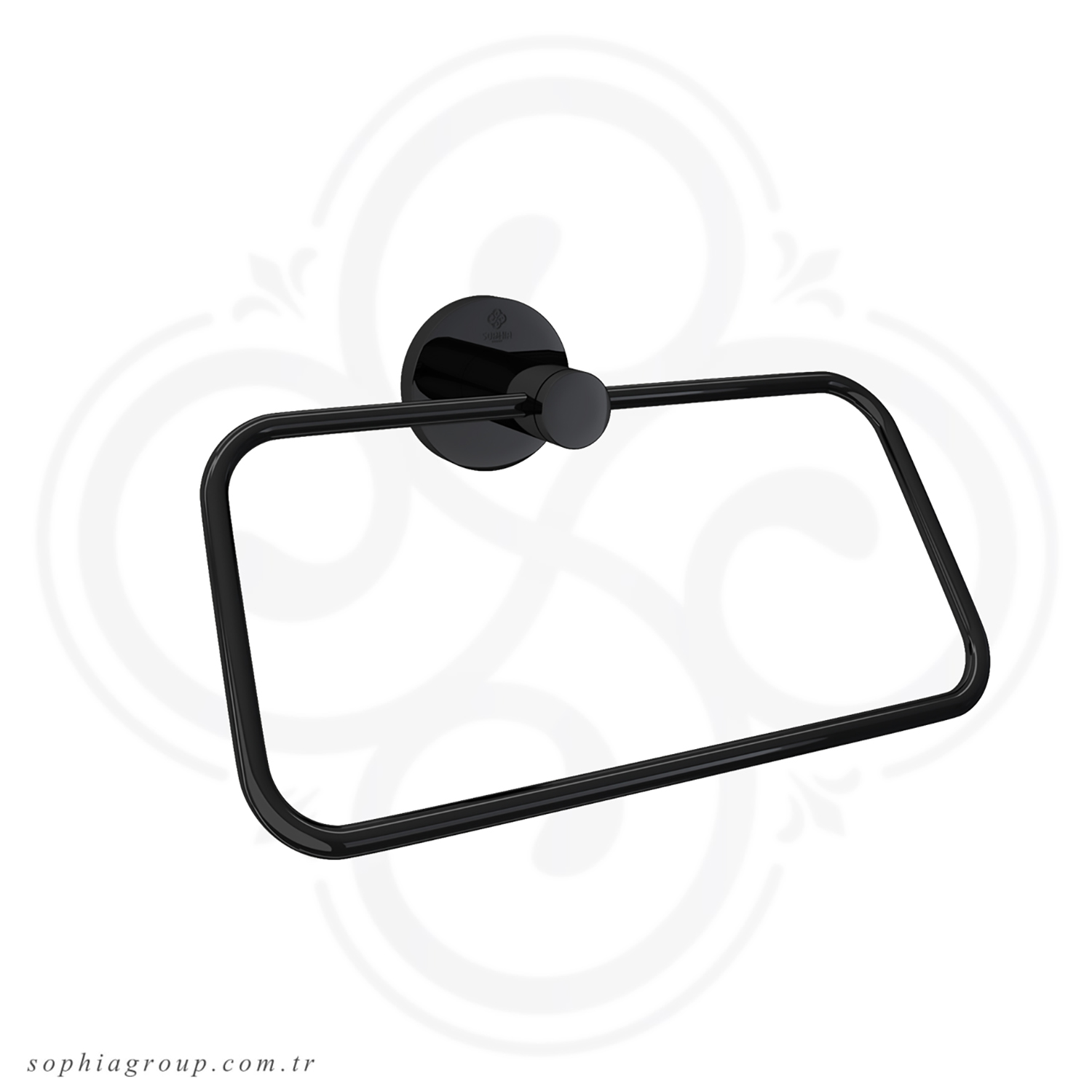 ROYAL Porte-serviette Anneau Rectangulaire Noir  SP6357