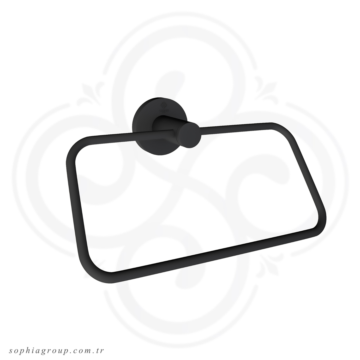ROYAL Towel Ring Holder Rectangle Matt Black