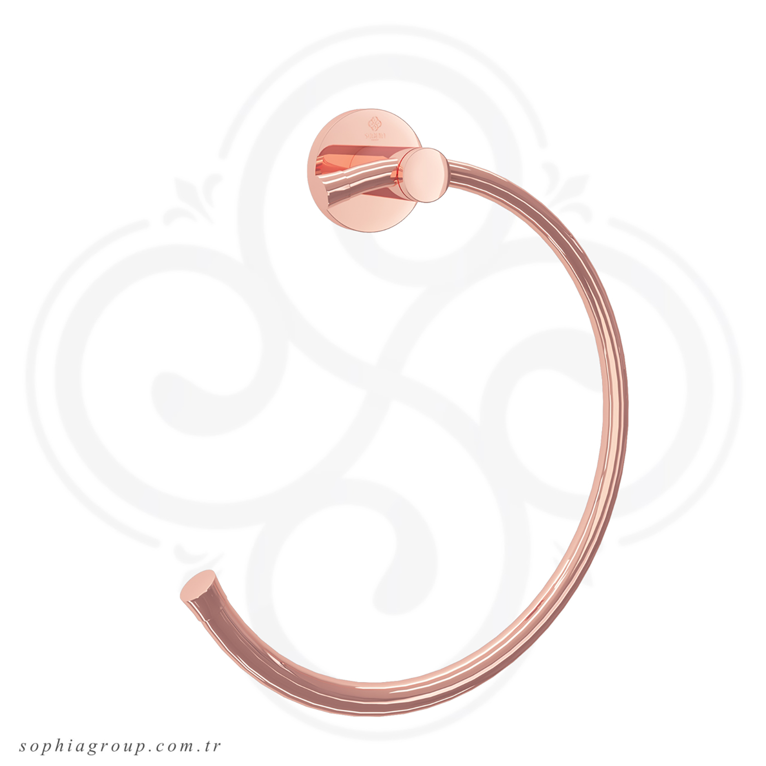 ROYAL Towel Ring Holder Semi Circle Ross Gold