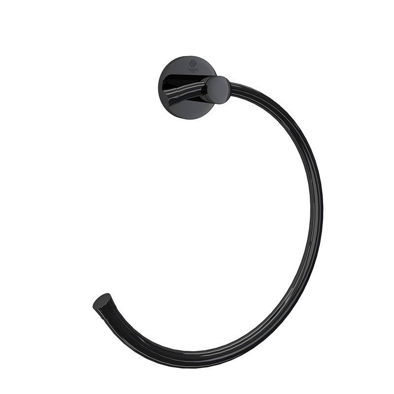 ROYAL Towel Ring Holder Semi Circle Black