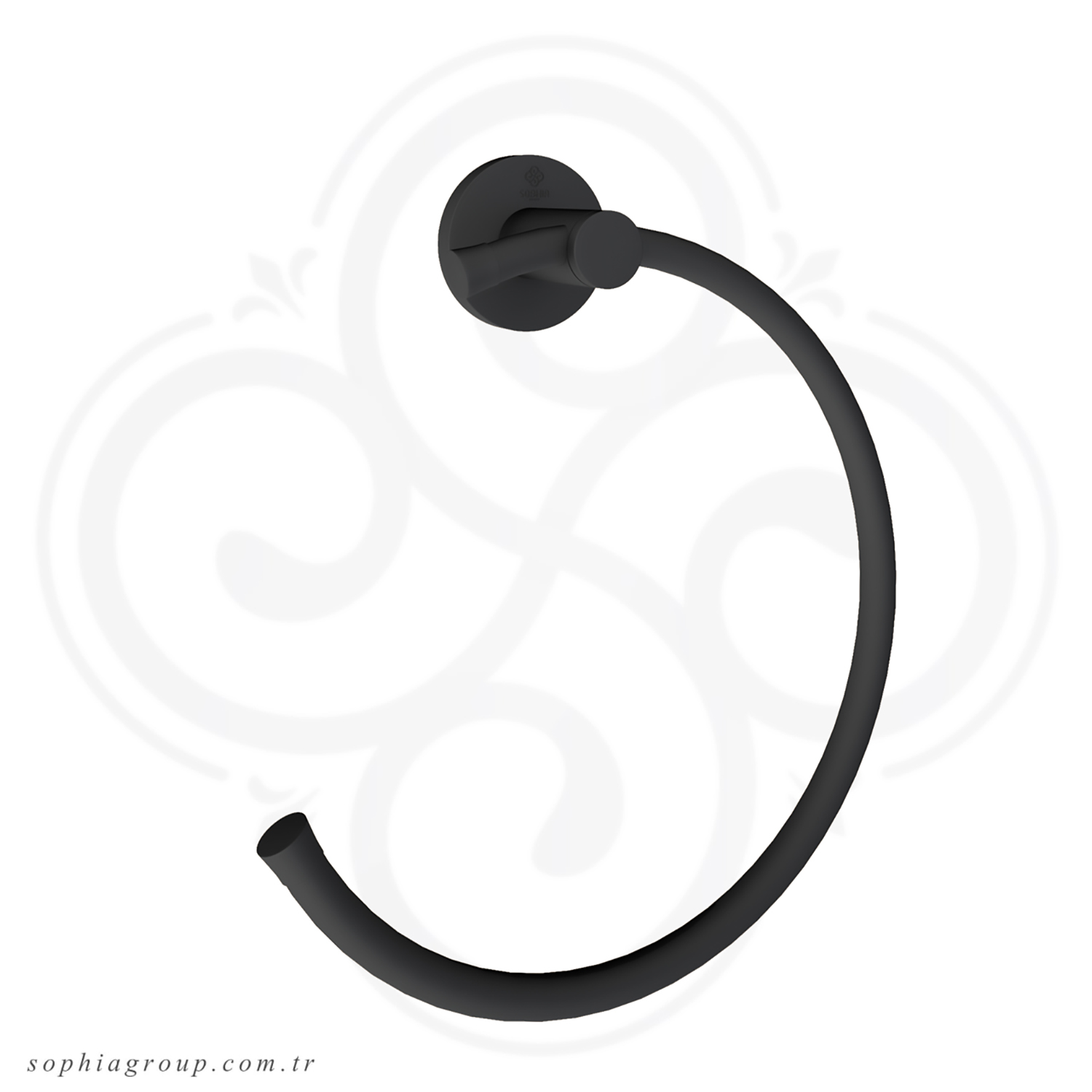 ROYAL Porte-serviette en demi-cercle Porte Noir Mat SP6363