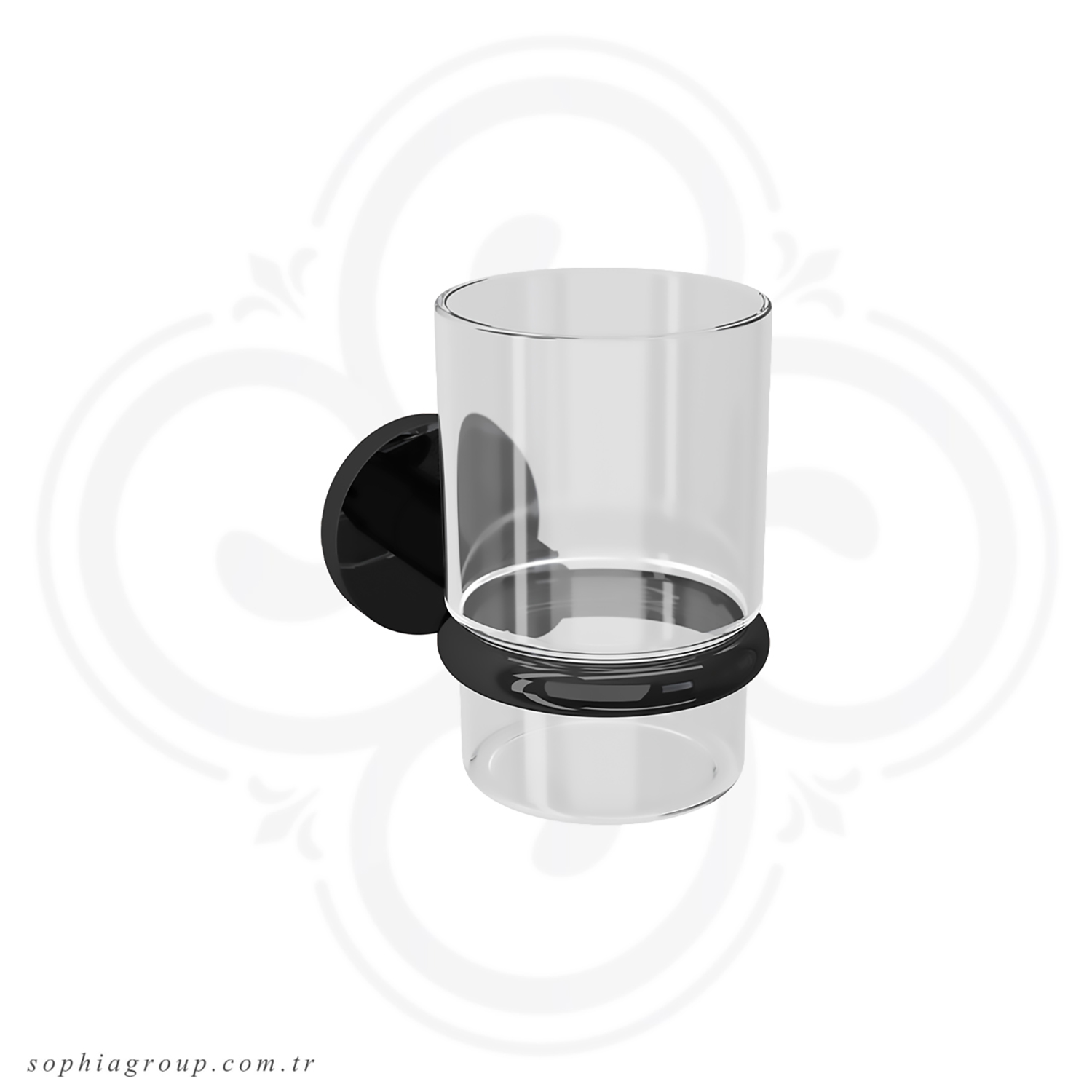 ROYAL Porte Gobelet Mural Noir  SP6372