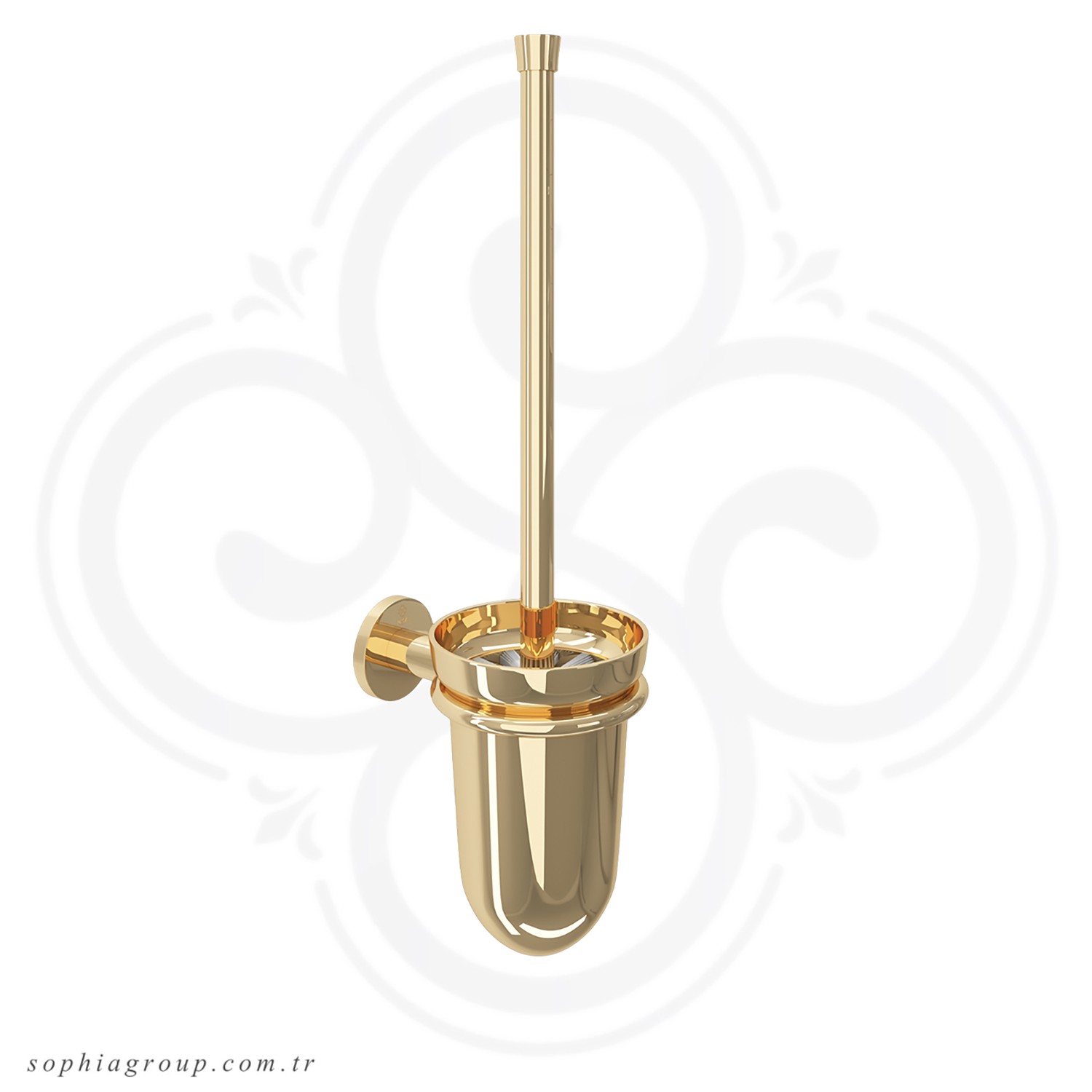 ROYAL Wall Mounted Toilet Brush Holder Gold